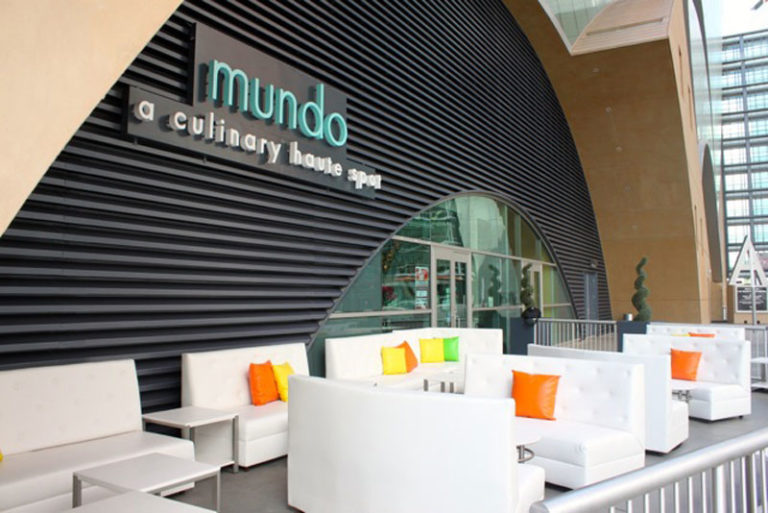 rental upscale dining furniture at restaurant at the World Market Center Las Vegas