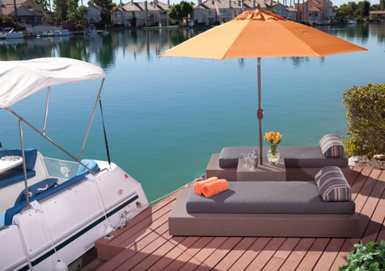 luxurious and chic custom poolside furniture for residential or commercial locations