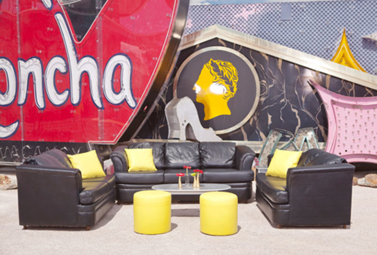classic style rental seating at Neon Museum Las Vegas