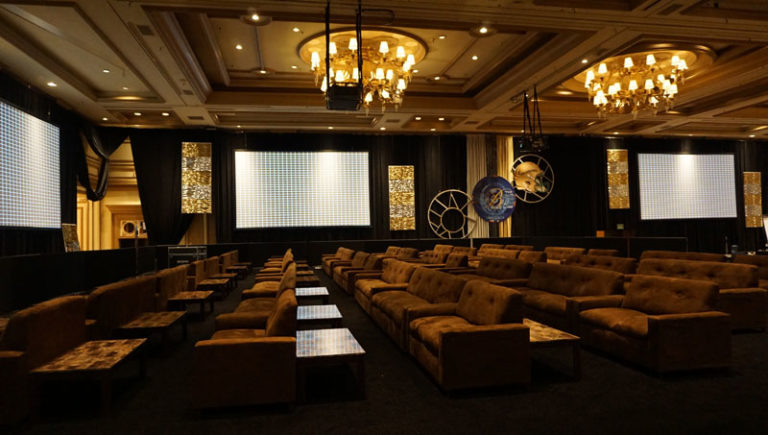 commercial rental furniture for super bowl viewing party at Bellagio Las Vegas