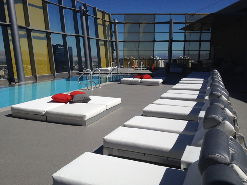 custom poolside furniture made for Veer Pool in City Center Las Vegas