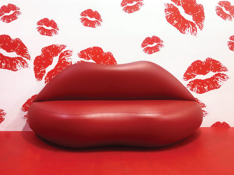 Somers Furniture custom lip love seat for Happy Place