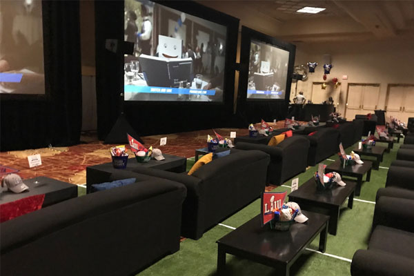 Football Sports Viewing Party Rental Furniture at Trapicana in Las Vegas