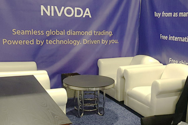 Convention furniture rental for Nivoda booth at Las Vegas convention