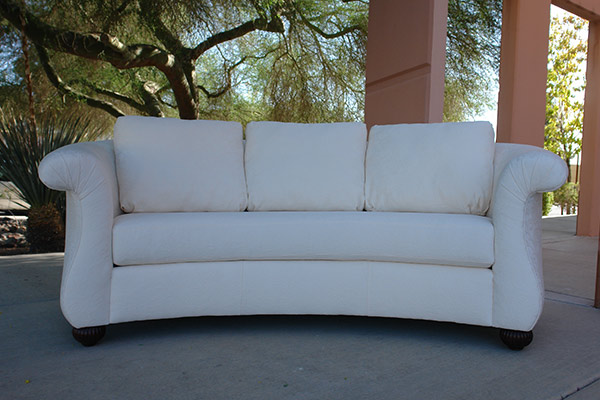 white reupholstered couch