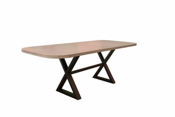 7′ Concrete & Metal Dining Table