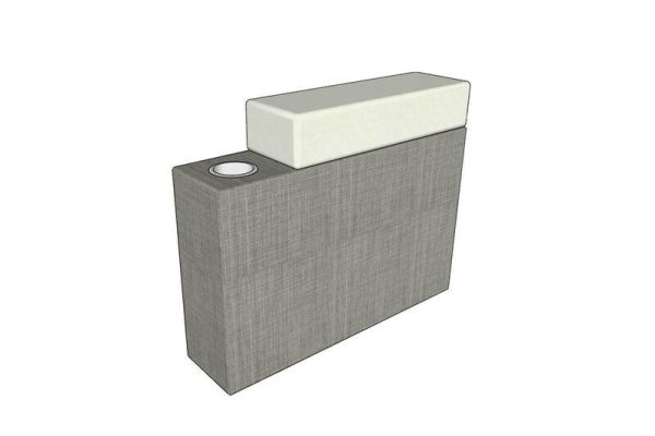 Resort Style Soft Arm Side Table with Cup Holder