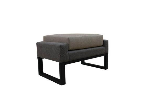 Wood Frame Fabric Wrap Ottoman