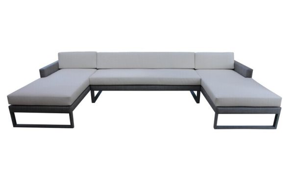 Wood Frame Fabric Wrapped U-Shaped Sectional