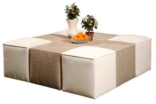 Cross Table And Ottomans